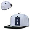 Two-Tone Flat Bill Snapback Cap - White/Black