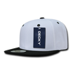 Two-Tone Flat Bill Snapback Cap - White/Black
