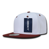 Two-Tone Flat Bill Snapback Cap - White/Cardinal