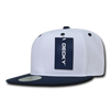 Two-Tone Flat Bill Snapback Cap - White/Navy Blue