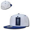 Two-Tone Flat Bill Snapback Cap - White/Royal