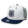 S006 - U.S. Coast Guard Flat Bill Snap Back Cap - White/Blue