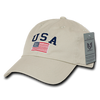 A03 - USA Flag Cap - Relaxed Cotton - Khaki