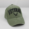 6492 - Veteran 3-D Text Air Force Logo Cap Cotton - Olive Drab