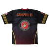 38255 - Marines Sublimated Football Jersey With USMC EGA Logo - Black