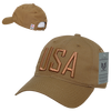 S73 - USA Text Cap - Relaxed Cotton Ripstop - Coyote