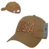 S73 - USA Text Cap - Relaxed Cotton Ripstop - Coyote