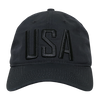 S73 - USA Text Cap - Relaxed Cotton Ripstop - Black