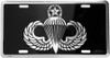 LA10 - Airborne Master Jump Wings License Plate - Made in USA - Black/Silver