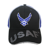 34936 - Piped Embroidered U.S. Air Force Wings Cap Sandwich Bill - Black/Blue