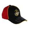 34950 - Piped Embroidered U.S. Marines Cap Sandwich Bill - Black/Red