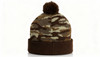 U.S. Marines Corps Knit Beanie Cap with Pom Pom - Black/Camo