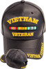 Vietnam Veteran Ribbons Cap - Faux Leather - Black