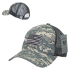 A13 - USA Flag Cap - Ripstop Cotton Trucker Mesh - ACU Camo