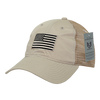 A13 - USA Flag Cap - Ripstop Cotton Trucker Mesh - Khaki