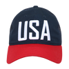 A13 - USA Cap 3-D Text - Ripstop Cotton Trucker Mesh - Navy/Red