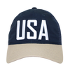 A13 - USA Cap 3-D Text - Ripstop Cotton Trucker Mesh - Navy/Khaki