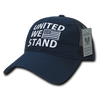 A05 - United We Stand USA Flag Cap - Relaxed Cotton & Trucker Mesh - Dark Blue