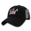 A05 - USA Flag Cap - Relaxed Cotton & Trucker Mesh - Black