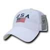 A05 - USA Flag Cap - Relaxed Cotton & Trucker Mesh - White