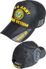 U.S. Army Woman Veteran Cap Emblem Shadow - Shiny Air Mesh - Black
