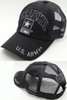 U.S. Army Cap - Army Star Logo - USA Flag Subdued - Cotton/Air Mesh - Black