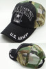 U.S. Army Cap - Army Star Logo - USA Flag Subdued - Cotton/Air Mesh - Black/Woodland Camo