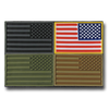 T96 - Tactical Mini Patches - USA Flag Reversed - 4-Pack Multi-Color