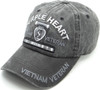 Purple Heart Vietnam Veteran Cap  - Cotton Washed Black