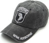 101st Airborne Cap Subdued Insignia - Cotton Washed Black