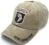101st Airborne Cap Subdued Insignia - Cotton Washed Khaki