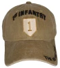 1st Infantry Cap Subdued Insignia - Cotton Washed Khaki