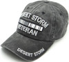 Desert Storm Veteran Cap Subdued Service Riddons - Cotton Washed Black