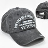 Vietnam Desert Storm Veteran Cap Subdued Service Ribbons - Cotton Washed Black
