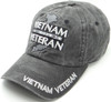 Vietnam Veteran Cap Subdued Map Service Ribbons - Cotton Washed Black
