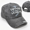 Vietnam Veteran Cap Subdued Map Service Ribbons - Cotton Washed Black