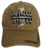 Vietnam Veteran Cap Subdued Map Service Ribbons - Cotton Washed Khaki