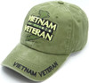Vietnam Veteran Cap Subdued Map Service Ribbons - Cotton Washed Olive