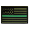 T90 - Tactical Patch - Thin Green Line USA Flag - Rubber (3"x2") - Olive