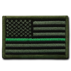 T91 - Tactical Patch - Thin Green Line USA Flag - Durable Canvas (3"x2") - Olive