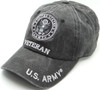 U.S. Army Veteran Cap Subdued Seal - Cotton Washed Black