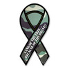 Land of The Free Because of The Brave (Green Camo) Mini Ribbon Magnet