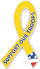 Support Our Troops Ribbon Lapel Pin (1" x 1/4")