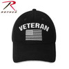Rothco 5782 Veteran Cap USA Flag Low Profile Cotton Black