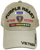 Vietnam Veteran Purple Heart Shadow Cap - Khaki
