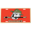 LM37 - Marines Bulldog License Plate - Made in USA - Red