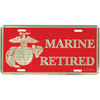 LM22 - Marine Retired License Plate - Made in USA - Red/Gold
