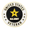 Gold Plated Circle U.S. Army Veteran Lapel Pin - 1" Diameter