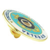 Gold Plated Circle U.S. Coast Guard Veteran Lapel Pin - 1" Diameter