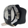 Military Style Flat Top Cadet Patrol Cap  - USA Flag Patch - Black Washed Camo